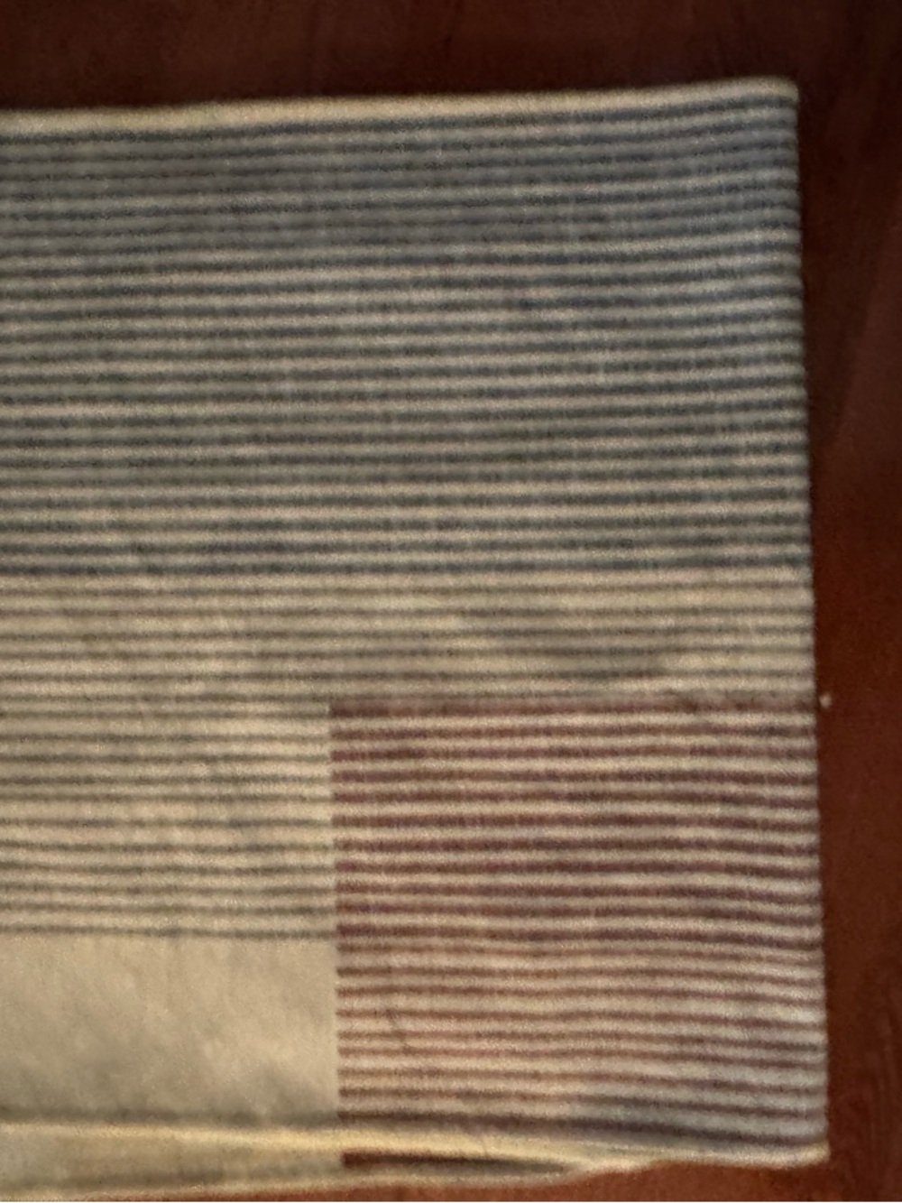 Striped Cotton Throw Blanket - Blue and Burgundy